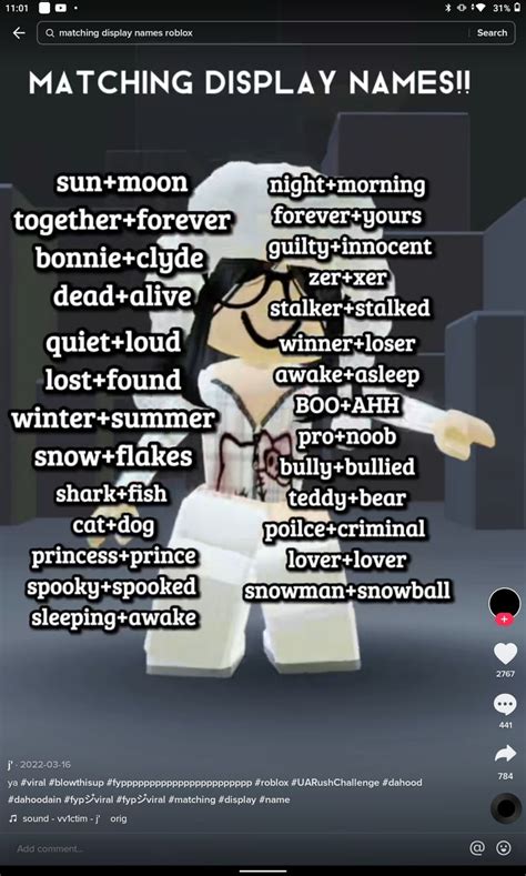You Me We. . Roblox matching display names for besties